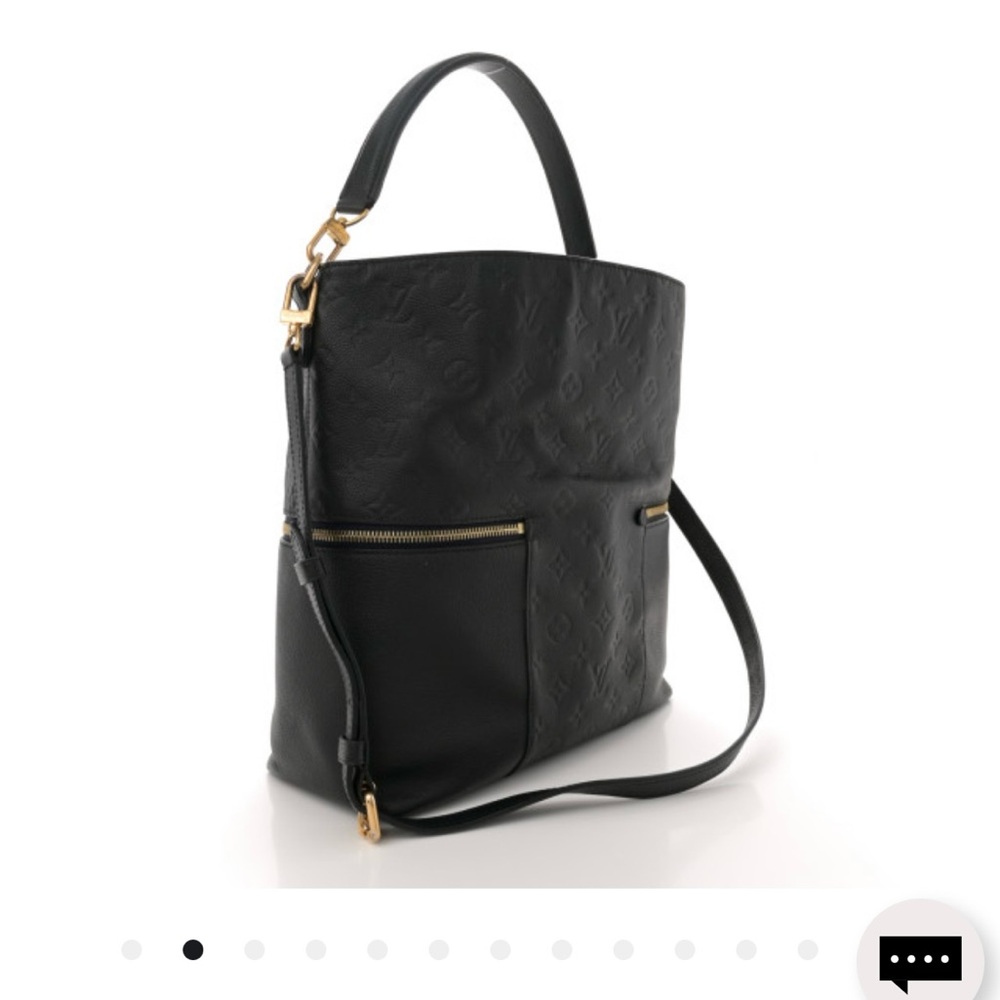 Louis Vuitton Black Monogram Shoulder Bag Empreinte Melie Black